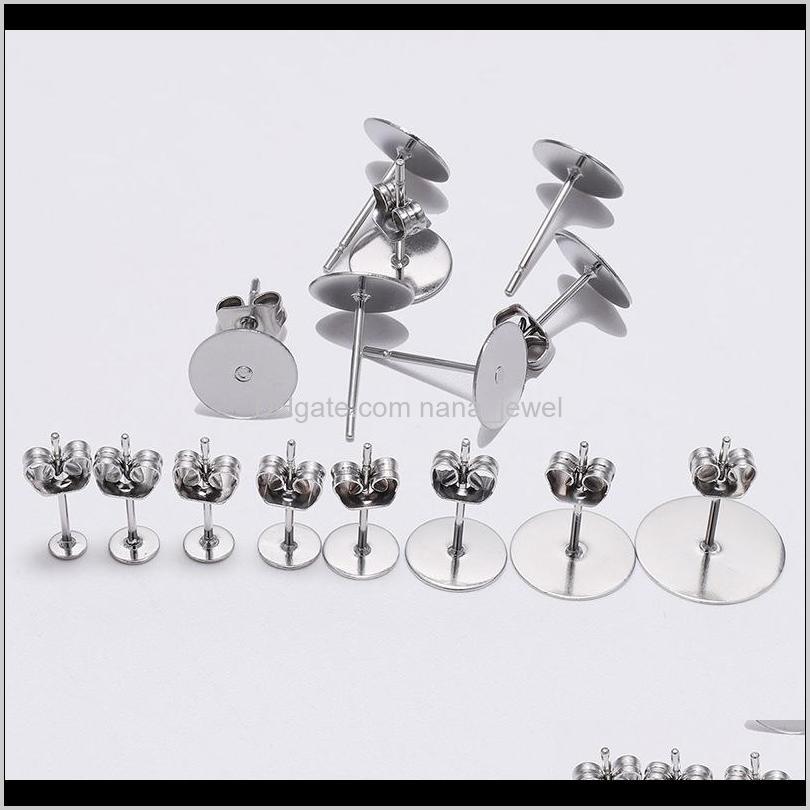 

Stainless Steel Gold Silver Color Blank Stud Earring Base With Stoper Fit 3/4/5/6/8/10/12 Mm Cabochon Beads Diy Jewelry Making Rm9Qw Hys6Y, White