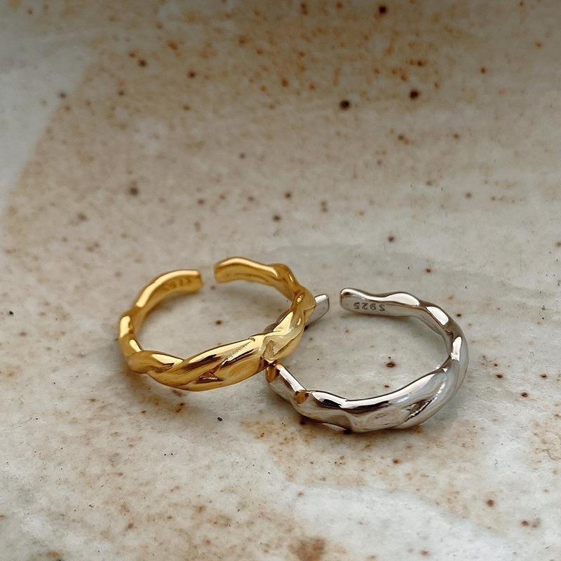 

Cluster Rings Leouerry 925 Sterling Silver Irregular Twisted Texture Fashion Elegant French Style Finger For Women Fine Jewelry