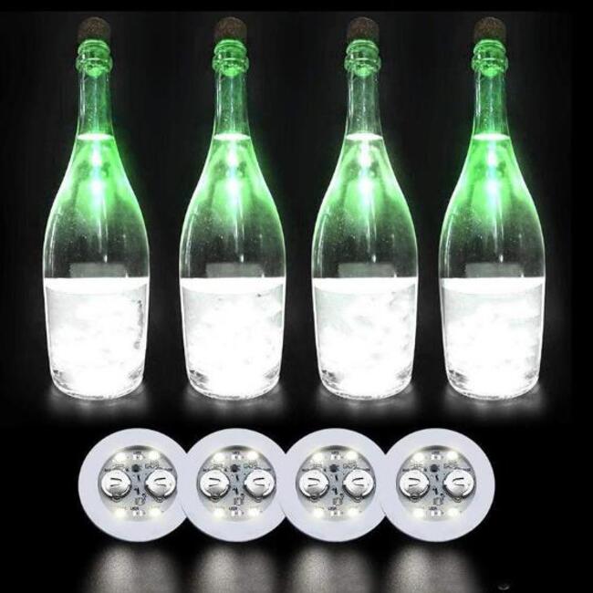 

Blinking Glow LED Bottle Sticker Coaster Lights Flashing Cup Mat For Christmas Party Wedding Bar Vase Decoration Light