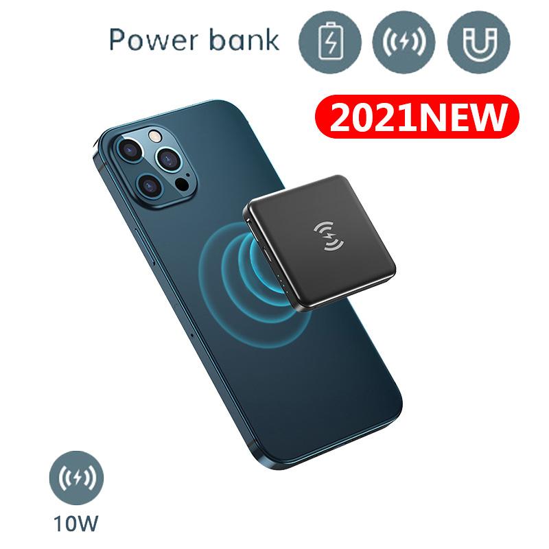 

Mini Portable 10000mAh Magnetic PD Wireless Power Bank Mobile Powerbank extenal backup battery for cell phone Iphone12 Pro Max 4 Colors