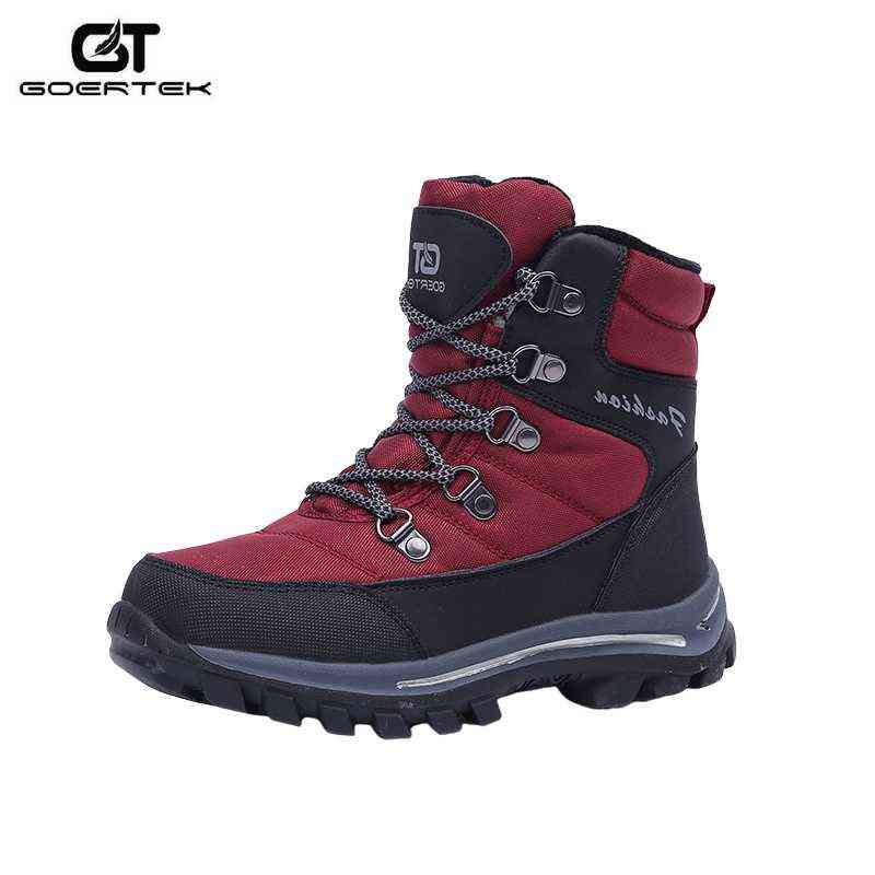 

GT Children Winter Outdoor Boots Boys Girls Mid-Calf Hiking Boots Kids Waterproof Wool Snow Boots Children Rubber Footwear 211108, Black