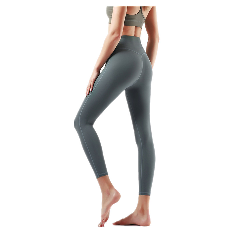 

2021 K059 shaping European and American Yoga sportswear women's tight matte pure color nude one piece hip raising fitness Capris