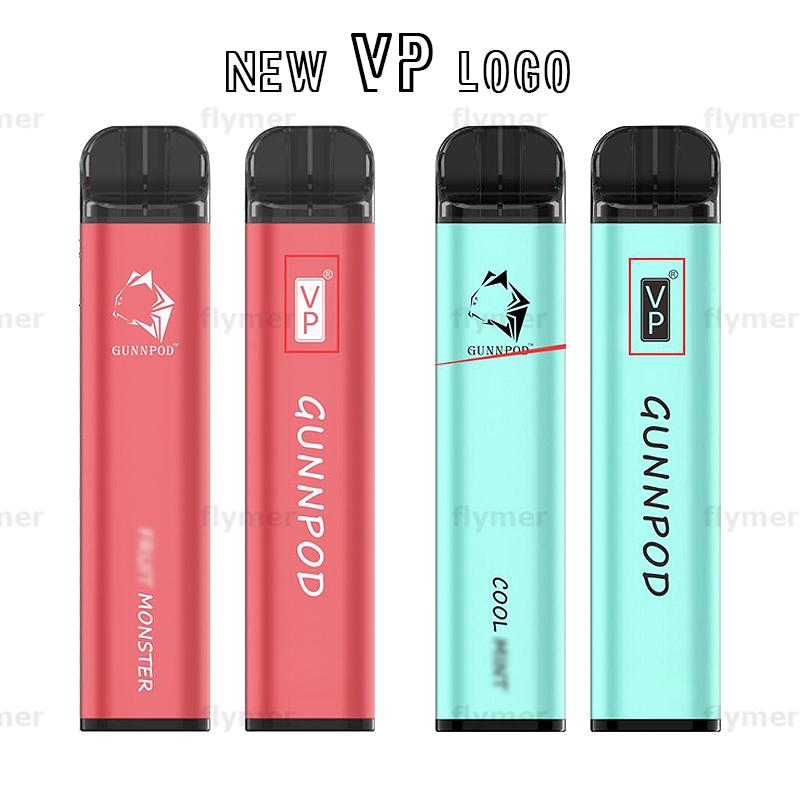 

100% Original gunnpod disposable pod vape pen Electronic Cigarette 8ml Cartridge 2000 Puffs 24 colors VS cuvie plus free ship iget xxl