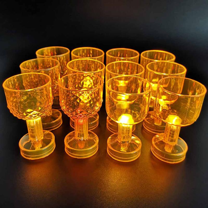 

Mugs Halloween Candle Light Cup 12pcs Electron Glowing Cups Flameless Lamp Decor