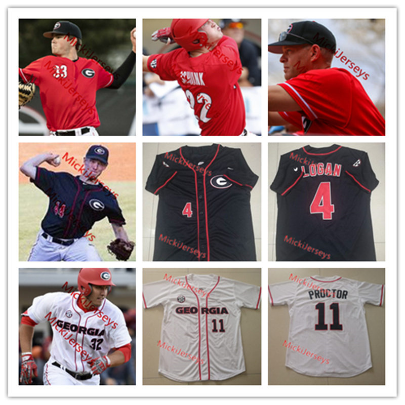 

NCAA Custom UGA Georgia Bulldogs Baseball Jersey Will Proctor Riley King Garret Blaylock Ben Anderson Patrick Sullivan Cole Tate Jaden Woods Ryan Webb Rogers Cannon, Full gray