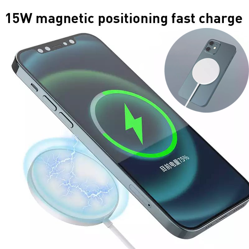

15W Fast Macsafe Magnetic Wireless Charger Charging Pad for IPhone 5S 6S 7 8 Plus X XR XS 11 12 13 Pro Max Mini Mac Safe Station Induction