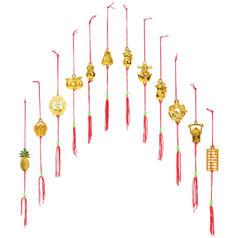 

Pendant Necklaces 12pcs Creative Year Hanging Decors Chinese Style Spring Festival Pendants