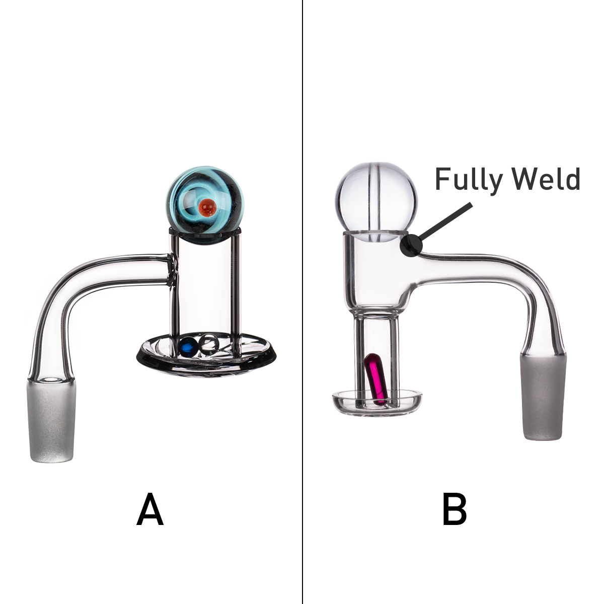 

Fully Weld Quartz Terp Slurper Banger Nail with Ball carb cap Smoking Ruby Pill Thick Beveled Heady Nails Domeles