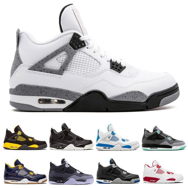 

Top Quality 4 4s Men Basketball Shoes for mens White Cement Pure Money Royalty Thunder Bred Oreo Motosports Blue Sports Sneakers