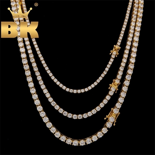 

3mm 4mm 5mm Round Cut Iced Out Cubic Zirconia Tennis Link Chain Hiphop Top Quality CZ Box Clasp Necklace Women Men Jewelry X0509