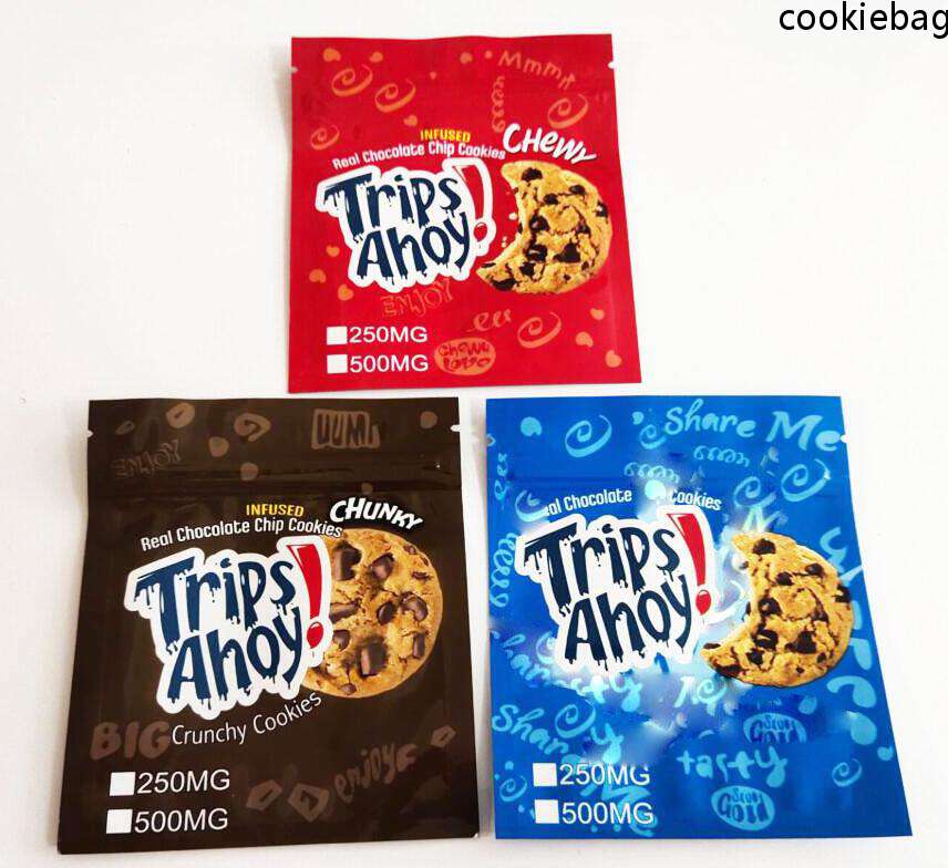 

bags 600mg Mylar trips ahoy chip Edibles zipper plastic in stock 2021 gummies packaging bag