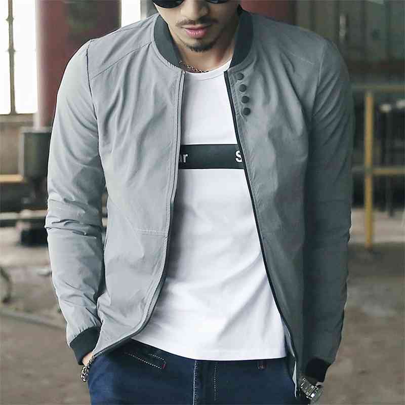 

Men's new solid color patchwork jacket, Black