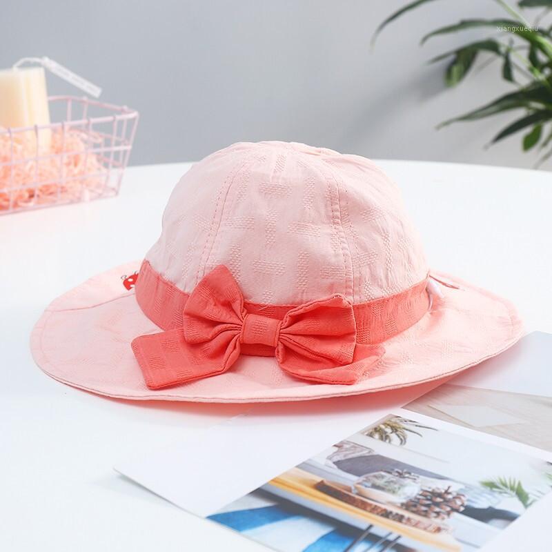

Children Sweet Soft Adjustable Size Fisherman Hat Kids Mesh Baby Girls Cute Colors Bow Caps Sport Sun Breathable Cap Wide Brim Hats, Blue;gray