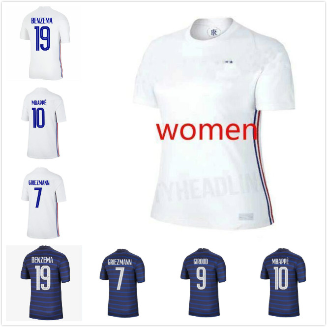 

2021 National Women France Soccer jerseys Home Blue Away White BENZEMA MBAPPE GRIEZMANN POGBA GIROUD ZIDANE KANTE LLORIS Football shirt Jersey, Black;yellow