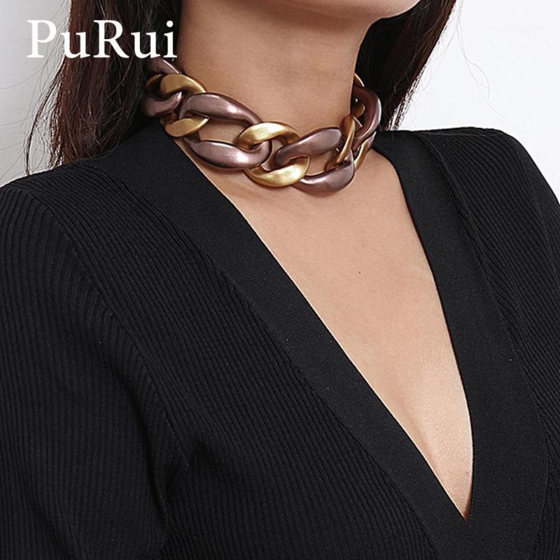 

Big Curban Link Chain Choker Necklace Punk Hiphop Chunky Collar For Women Statement Metal Fashion Jewelry Chains