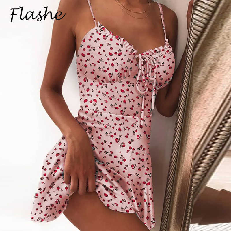 

Bohemian Floral Print Mini Dress Sleeveless Strapless Sexy Beach Dresses for Women Summer Boho Dress Pink 210603, 06
