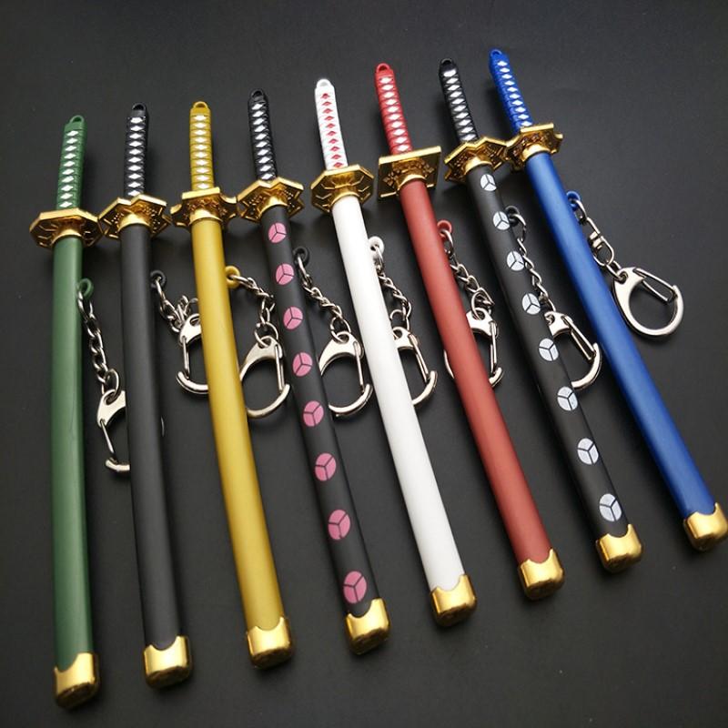 

Keychains Sword Keychain Roronoa Zoro Anime Knife Buckle Scabbard Katana Sabre Car Keyring Gift For Men Boy Children