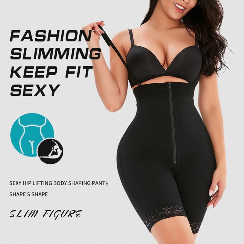 

Women' Shapers Full Body Shaper Women Slimming Shapewear Plus Sizes Waist Trainer Underbust Postnatal Corset Thigh With Lace Bodysuit, Black