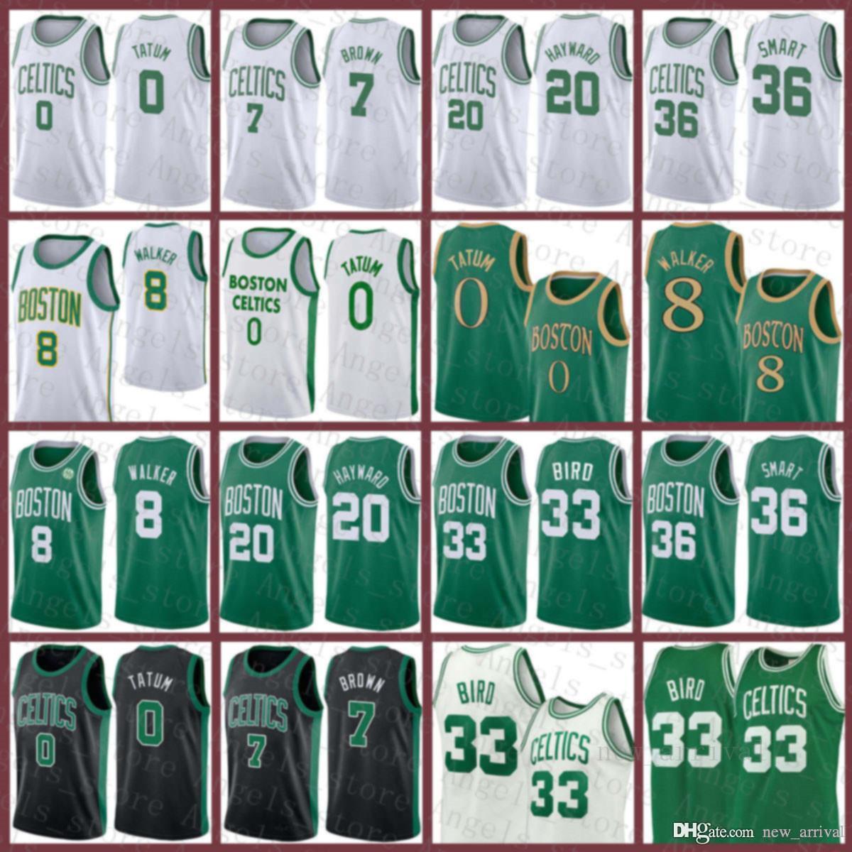 

Jayson 0 Tatum Kemba 8 Walker 33 Bmen's 7 Brown Marcus 36 Smart Gordon 20 Hayward Boston Celtics New Basketball Jersey Beige, Black;red
