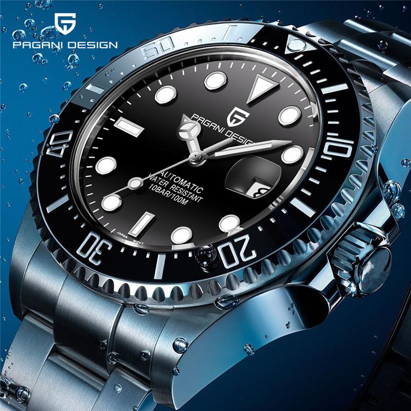 

Mens Mechanical Watches For Men Automatic Watch Luxury Business Steel Wristwatch Japan NH35A Relogio Masculino Wristwatches, Slivery;brown