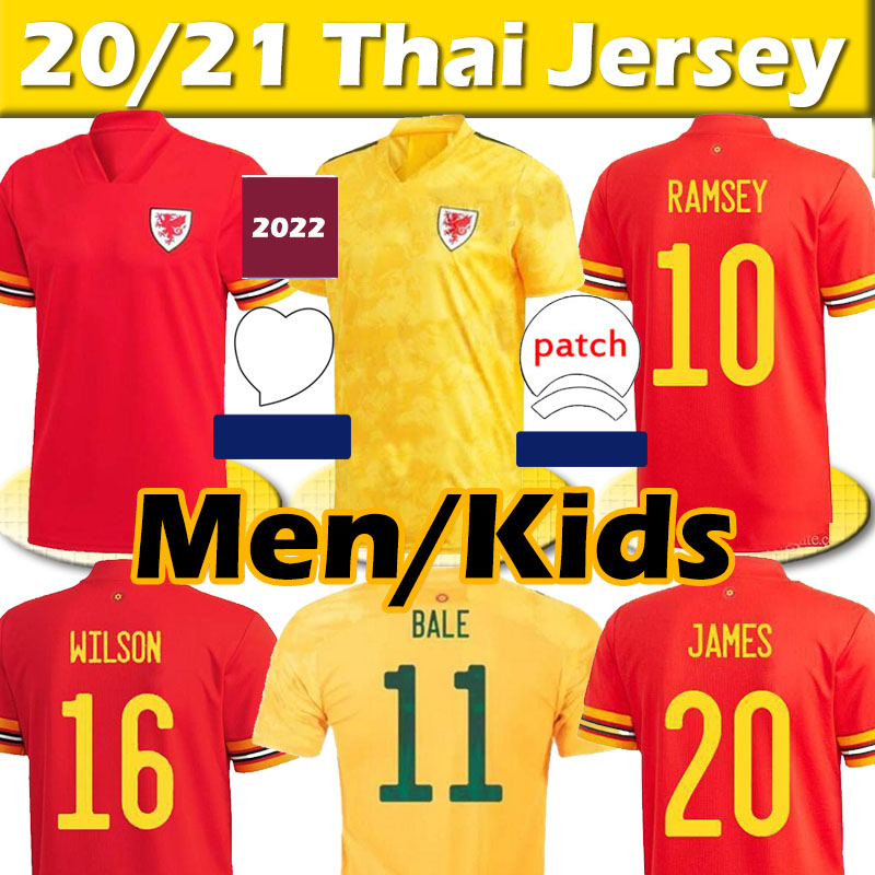 

2021 wales National Team soccer jerseys Fans player version Euro cup Cymru HOME away BALE JAMES RAMSEY jersey Men kids kits maillot de football shirts Camisetas, Black