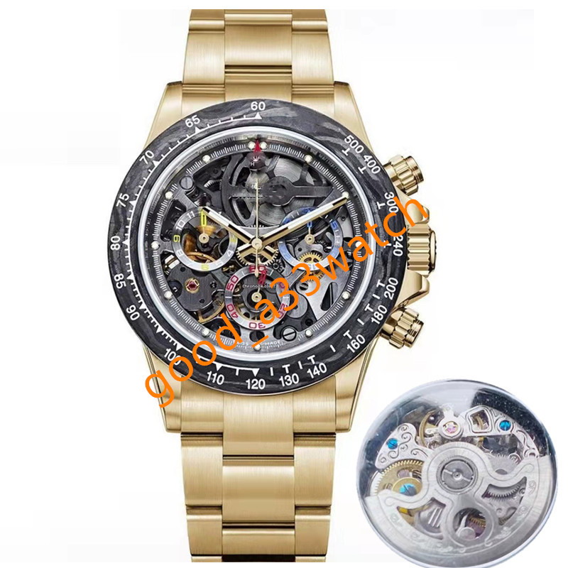 

Classic top luxury hollow mechanical watch new first DFS boutique watch sapphire mirror wearing luminous function Men's watches orologio di lusso, Box