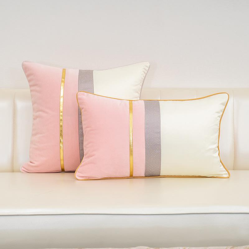 

Cushion/Decorative Pillow European Style Velvet Leather Patchwork Cushion Covers Green Pink Orange Red Throw Cases For Living Room Bedroom S, Suzong