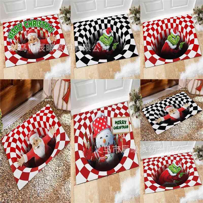 

3D black hole vision flannel non slip fluffy carpet bedroom decoration can be sized