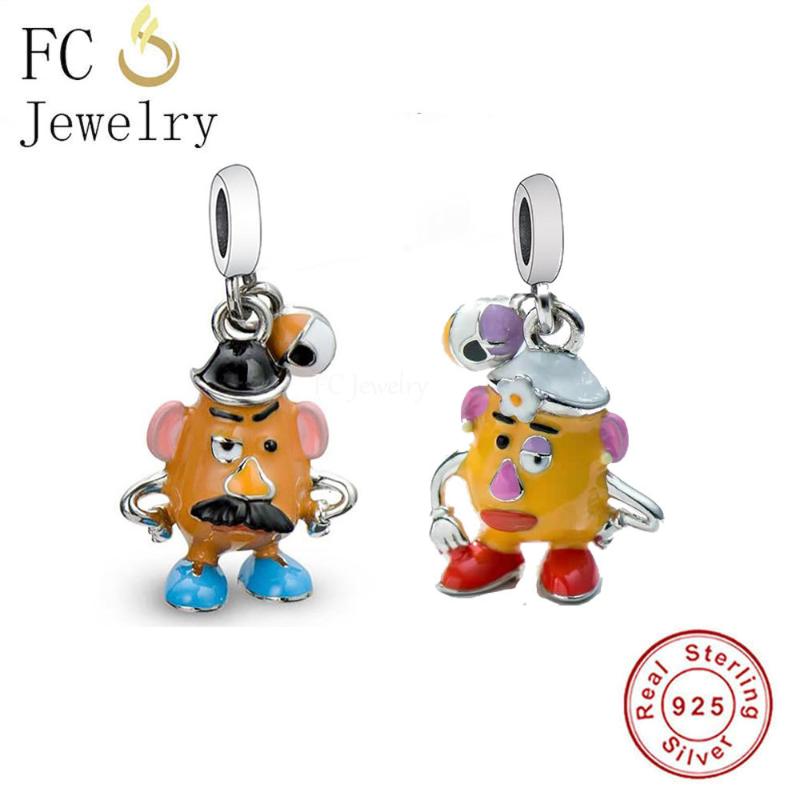 

Other FC Jewelry Fit Original Charm Bracelet 925 Sterling Silver Sweet Cartoon Mr And Mrs Potato Bead For Making Women Berloque DIY