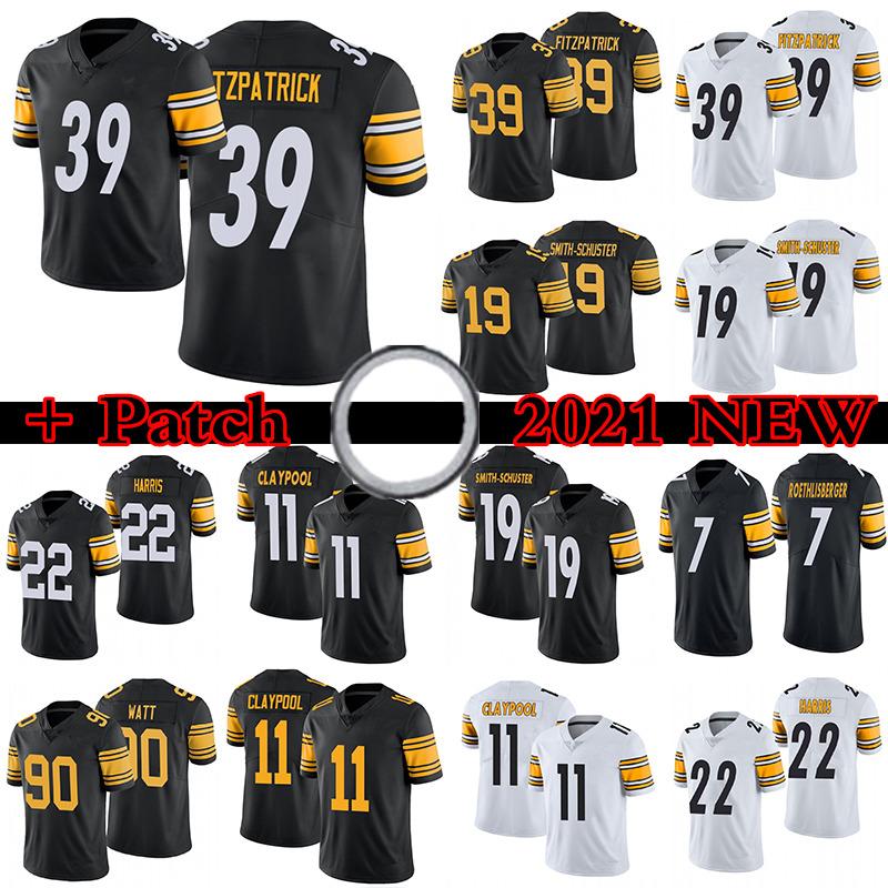 

39 Minkah Fitzpatrick 11 Chase Claypool Football Jersey Ben Roethlisberger 19 JuJu Smith-Schuster PittsburghSteelerss Najee Harris Men', Black;red