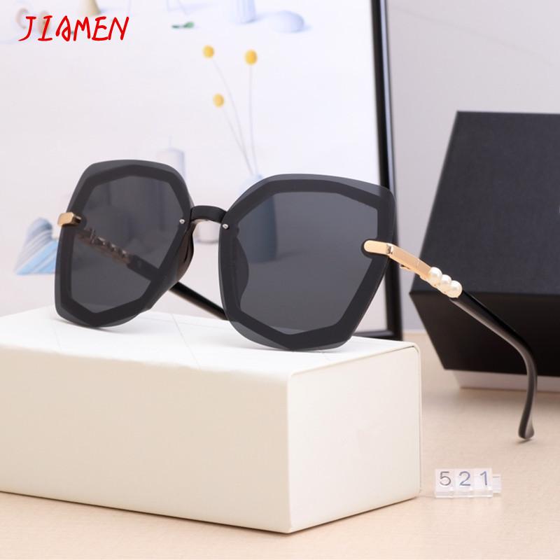 

Female Rimless Sunglasses Luxury 2021 Gradient UV400 High Quality Pearl Decoration Retro Sun Glasses Women Shades Gafas De Sol