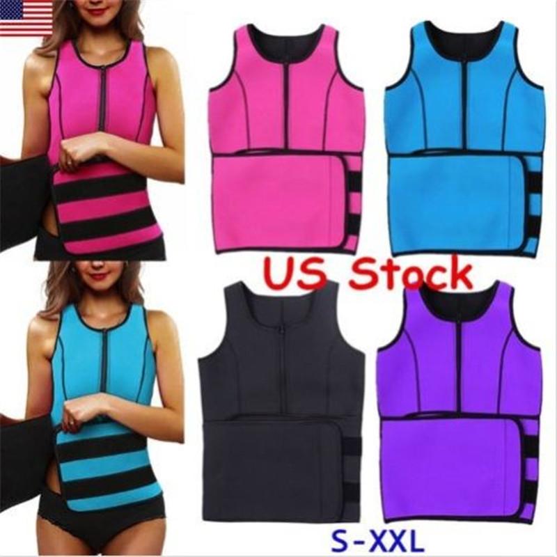 

Women' Shapers Women Neoprene Corset Waist Trainer Vest Tank Workout Slimming Shapewear Sweat Belly Belt Lady Body Shaper Black Purple Red
