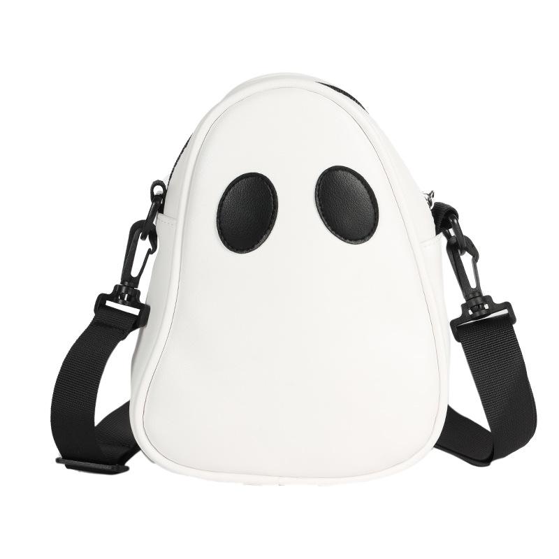 

Evening Bags Fashion Funny Shoulder Bag Fun Cute Devil Ghost Contrast Color Stitching Female Tide Pu Small, White