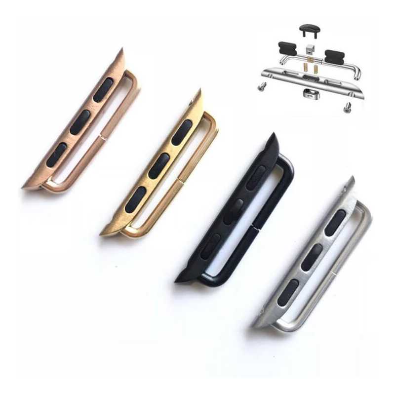 Gold Silver Rose Black Watch bandeau Montre Réparation Kits de réparation Connecteur pour 38/40 / 42 / 44mm Apple Iwatch Bands Adaptateur Solide