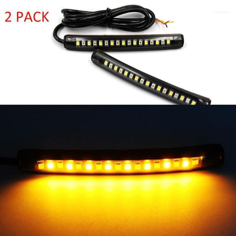 

Emergency Lights 2PCS Universal 17LED Motorcycle Tail Brake Turn Signal Strip License Plate Light1