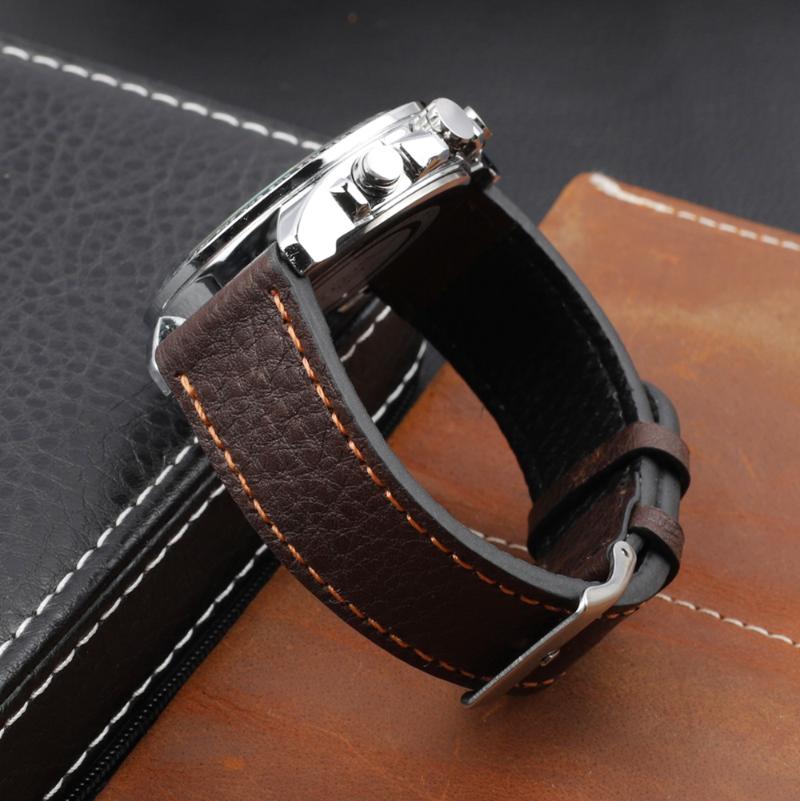 

Watch Bands Leather Skin Band 18mm 20mm 22mm 24mm Black Blue Green Strap Vintage Style Bracelet With Quick Release Bar