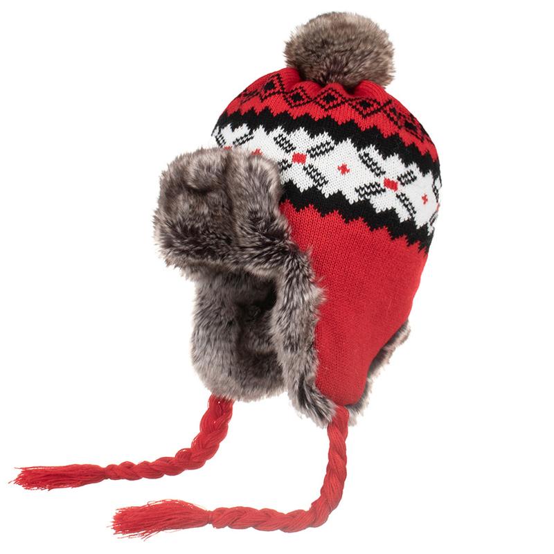 

Berets Christmas Gift Plaid Hats, Knitted Plush Hat, Acrylic Bomber Warm Knitting Outdoor Trapper, Ear Flaps Winter Casual Hat, Black