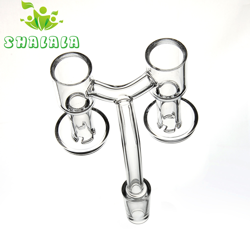 

Double Head Terp Vacuum Quartz Banger Smoking Accessories with Beveled Edge 10mm 14mm 19mm Clear Joint for Glass Water Pipes Dab Rigs 834 835