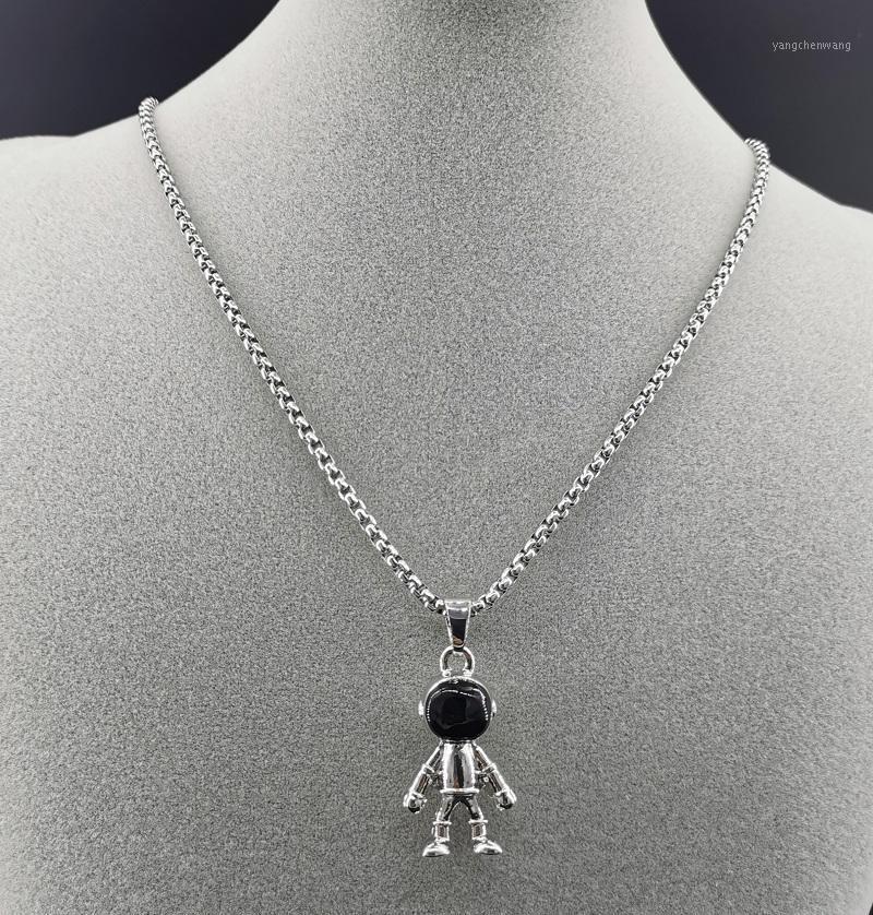 

Fashion Hip-hop Rock Punk Style Stainless Steel Popcorn Chain Small Astronaut Necklace Chains