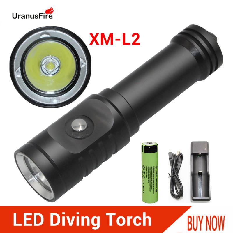 

Powerful LED Diving XM L2 1000lms Waterproof Underwater 50M Dive Lamp Torch 18650 XML2 Tactical Flash Light Flashlights Torches