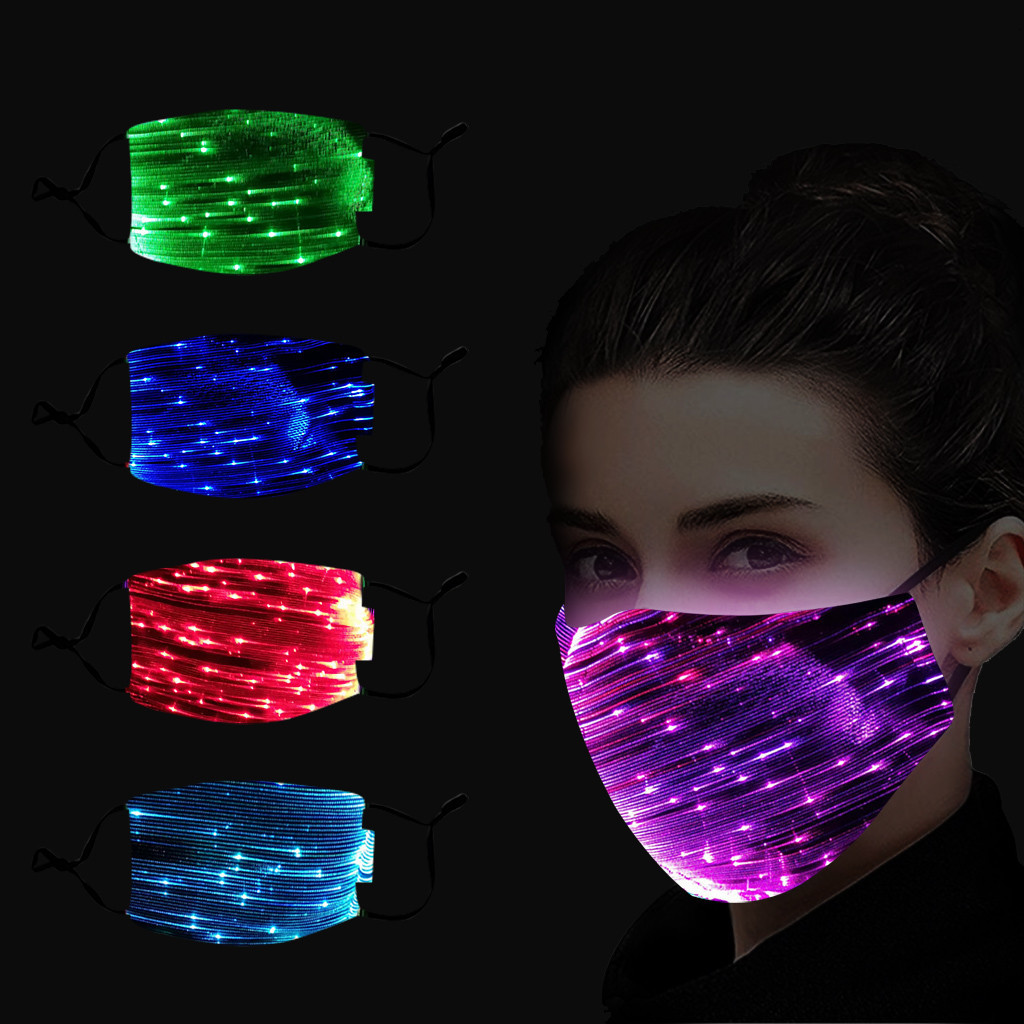 

Fashion Led Mask for Face Adult Luminous s Rechargable 7 Colors Light Birthday Dance Party Decoration Lamy