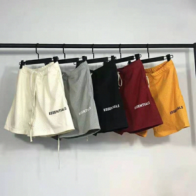

2021 Trendy Men shorts Fog Fear of God Mesh Short High Street Crotch Drawstring Sports Casual Pants Essentials WoMens Fashion 7bLZ#, White;black
