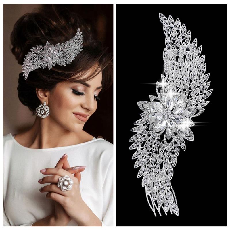 

Hair Clips & Barrettes A409 Silver Wedding Comb Accessories Alloy Flower Bridal Headpieces Princess Crowns For Girl Women Tiaras Bride Jewel, Golden;silver