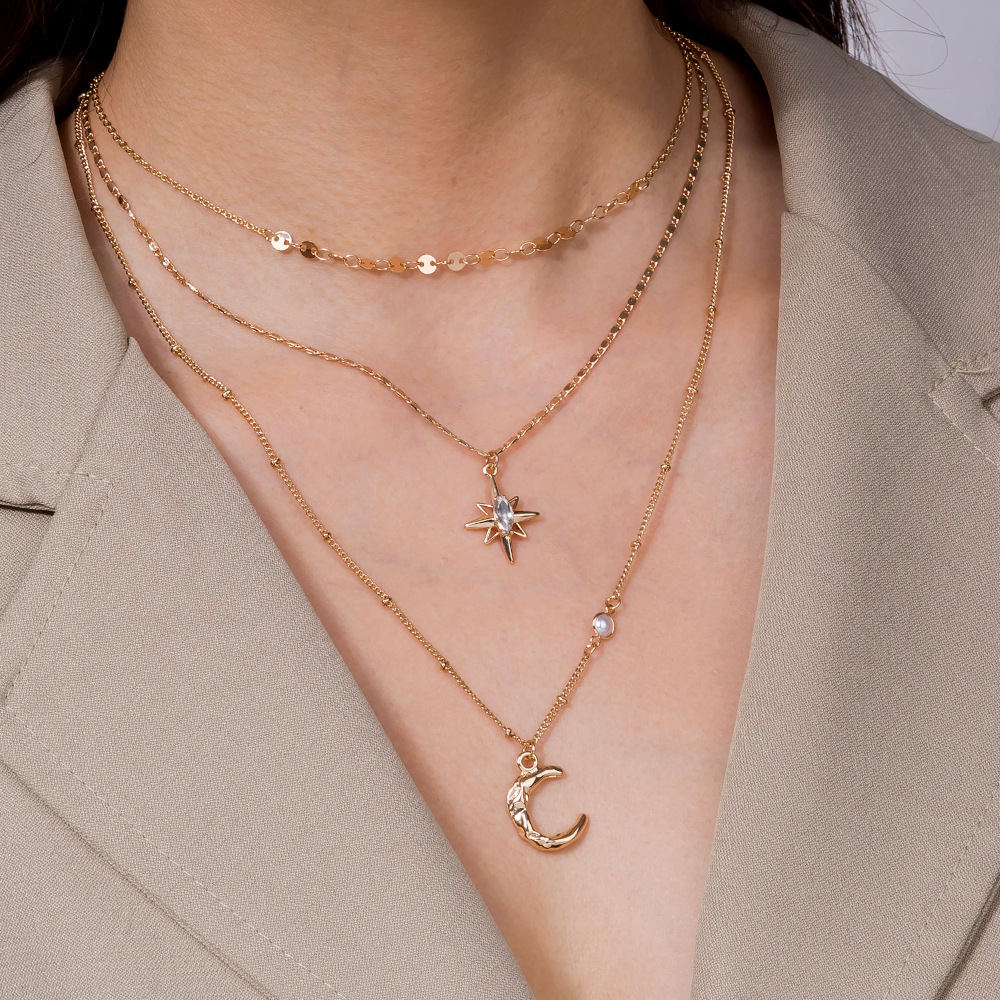 

New Fashion Women Ins Style Three Layered Butterfly and Pearl Pendant Necklace