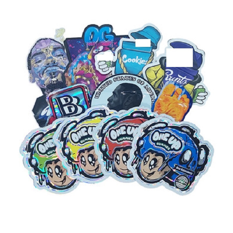 

EMPTY unique shape 3.5g 7g Mylar bags smell proof zipper VMPET PET package Backpack Boyz Sharklato Jokes up ALRUNTY ALCOOK ONE UP edibleS packaging
