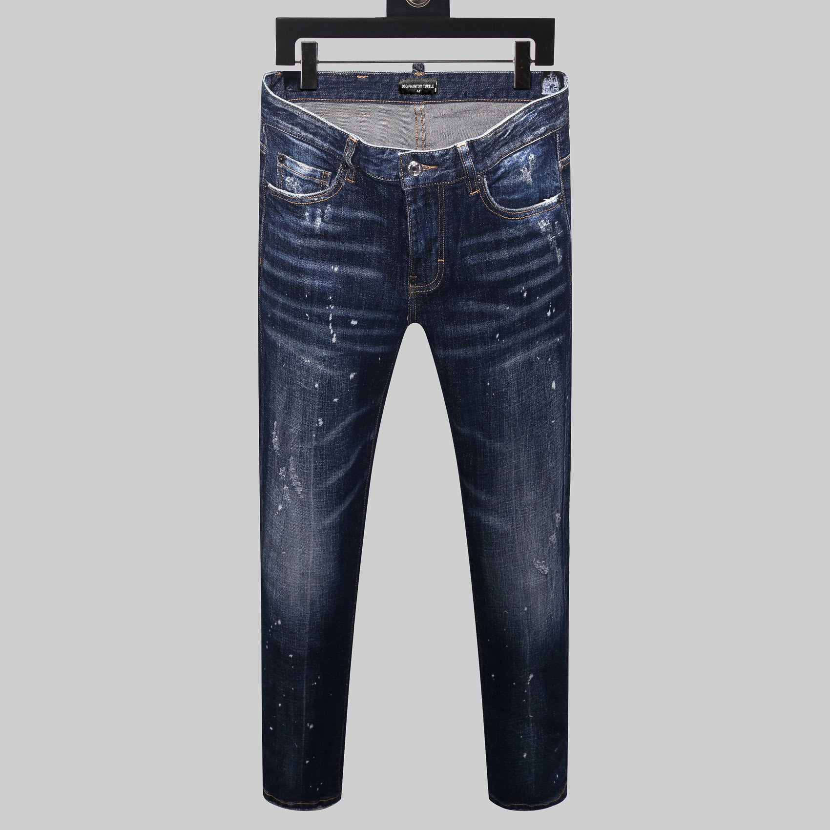 

DSQ PHANTOM TURTLE Perfecto Wash Cool Guy Jeans Classic Fashion Man Hip Hop Rock Moto Mens Casual Design Ripped Distressed Skinny Denim Biker DSQ Jean 10879, As picture