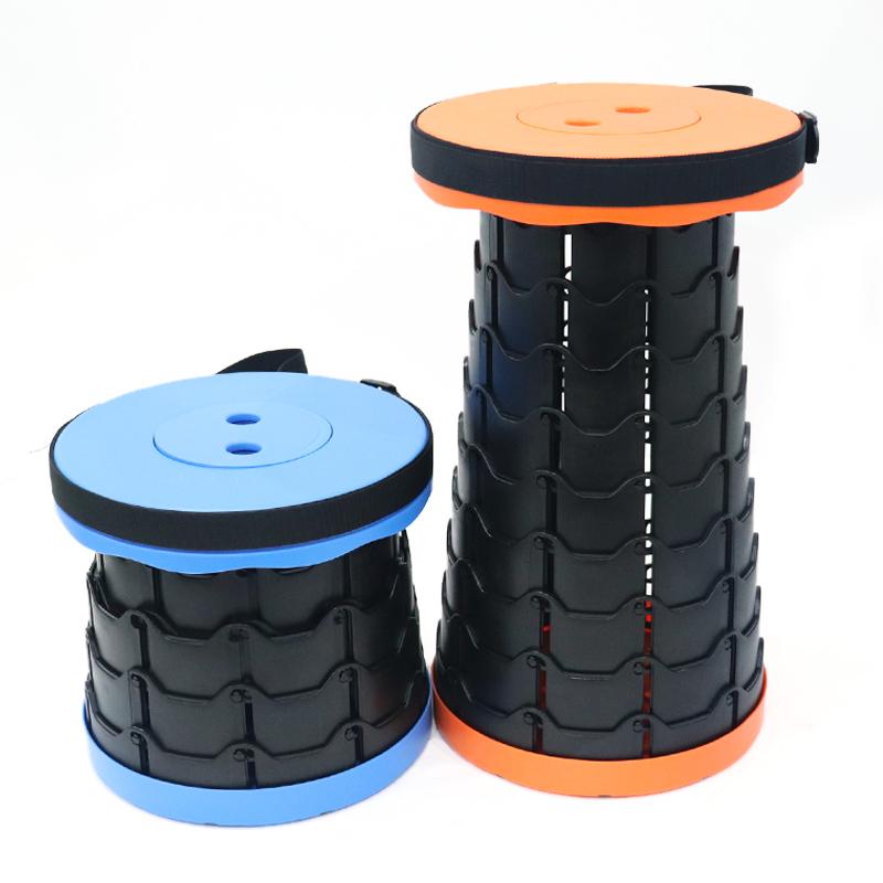 

Retractable Folding Stool For Adult Kids Camping Travel Fishing - Portable Plastic Collapsible Telescoping Seat Chair Accessories