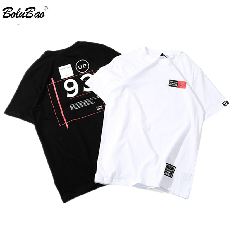 

BOLUBAO Fashion Brand Male Print T Shirts Summer Men's Hip Hop Casual T-Shirt Men O-Neck Short Sleeve Tee Shirt Tops 210518, Black