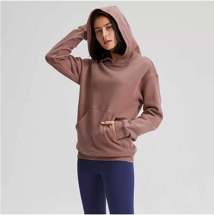 

Sport Fitness Hoodies LU-123 Women Autumn Winter Fleece Hooded Sweatshirt solid Gym Outwear Warm Sweat Femme yoga Sweatshirt Jacket Coat, Black;red