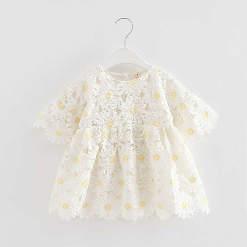 

Baby Girl Korean Style Dress Autumn Toddler Girls Sweet Cotton Dresses Korea Infant Daisy Frocks Clothes 210615, White